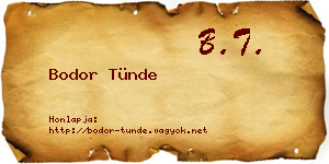 Bodor Tünde névjegykártya