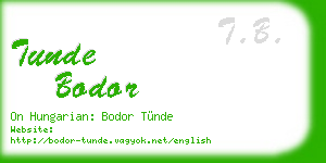 tunde bodor business card